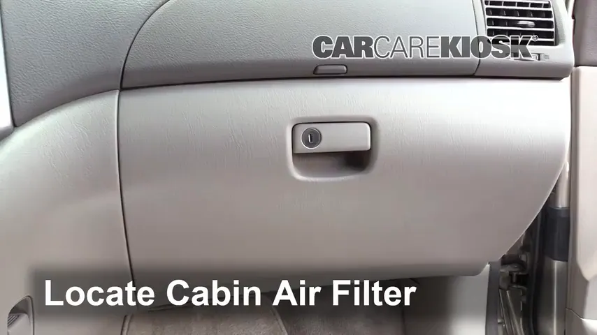 2006 Toyota Sienna LE 3.3L V6 Filtro de aire (interior) Cambio